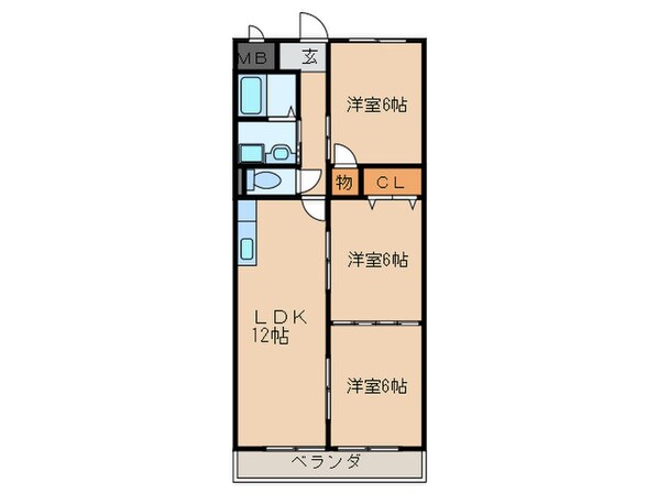 アパ－トメントハウス朴の樹の物件間取画像